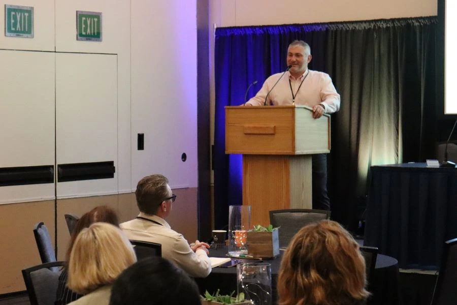 Ilias Tagkopoulos at AI symposium